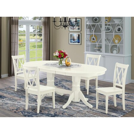 East West Furniture 5 Piece Vancouver Kitchen Furniture Set - Linen White VACL5-LWH-W